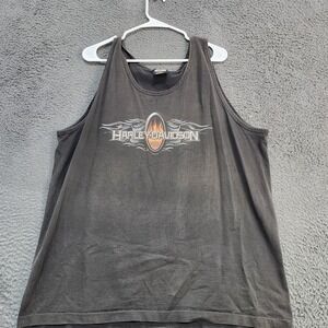 Harley Davidson Shirt Mens XL Gray Graphic Sleeveless Tank Jones Arkansas Biker